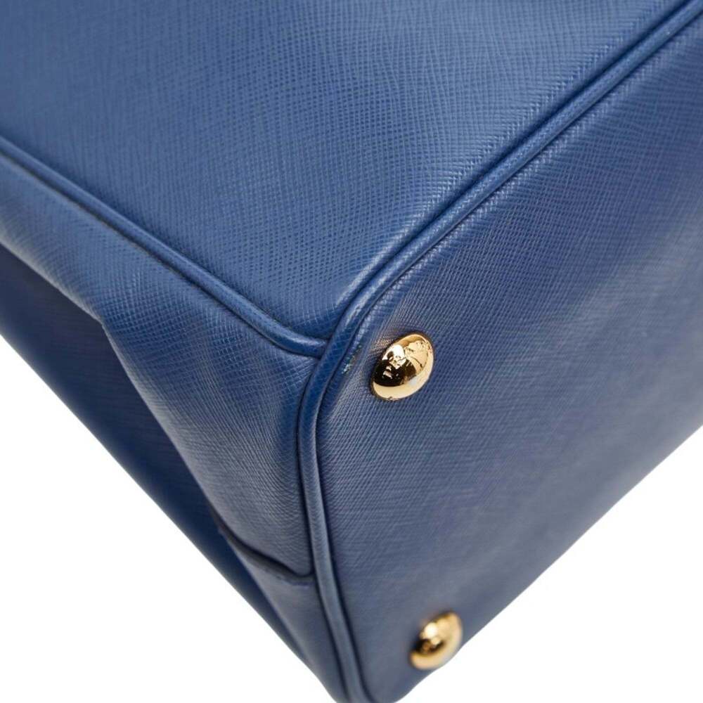 PRADA Blue Leather Saffiano Shoulder Bag - Picture 7 of 13